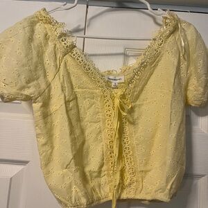 Dance & Marvel Yellow Eyelet Blouse